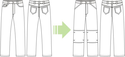 выкройка мужских брюк с защипами сделана на основе джинсов